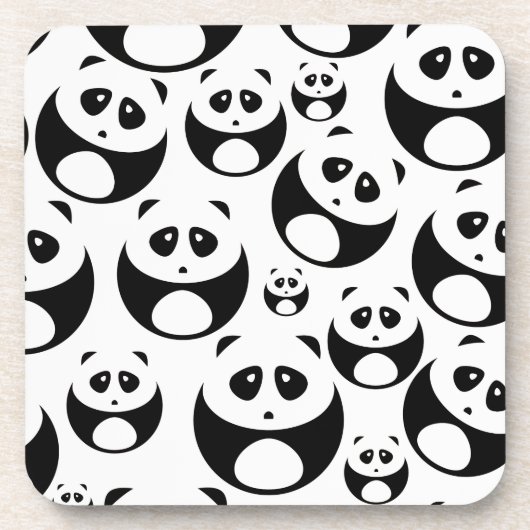 Kawaii Black en White Panda Pattern Bier Onderzetter (Voorkant)