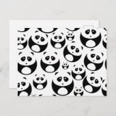 Kawaii Black en White Panda Pattern Briefkaart (Voorkant / Achterkant)