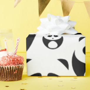 Kawaii Black en White Panda Pattern Cadeaupapier
