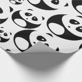 Kawaii Black en White Panda Pattern Cadeaupapier (Hoek)