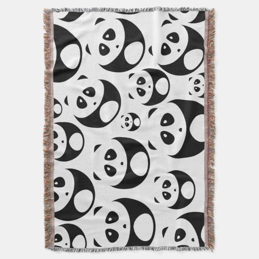 Kawaii Black en White Panda Pattern Deken (Voorkant Verticaal)