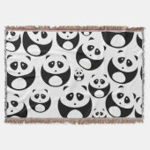 Kawaii Black en White Panda Pattern Deken (Voorkant)