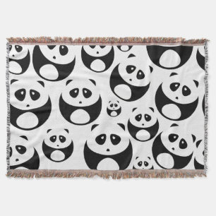 Kawaii Black en White Panda Pattern Deken