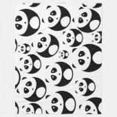 Kawaii Black en White Panda Pattern Fleece Deken (Voorkant)