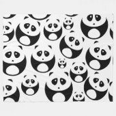 Kawaii Black en White Panda Pattern Fleece Deken (Voorkant (Horizontaal))