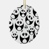 Kawaii Black en White Panda Pattern Keramisch Ornament (Rechts)