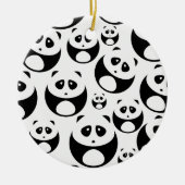 Kawaii Black en White Panda Pattern Keramisch Ornament (Voorkant)