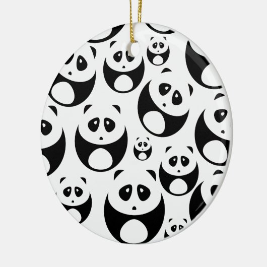 Kawaii Black en White Panda Pattern Keramisch Ornament (Links)