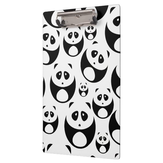 Kawaii Black en White Panda Pattern Klembord (Links)