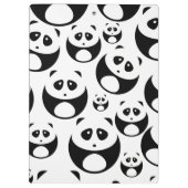 Kawaii Black en White Panda Pattern Klembord (Achterkant)