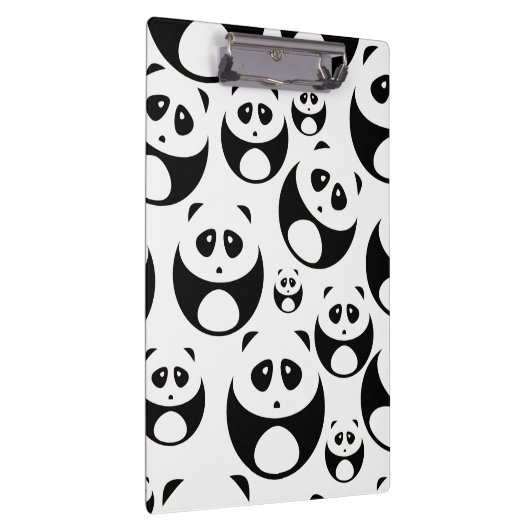 Kawaii Black en White Panda Pattern Klembord (Rechts)