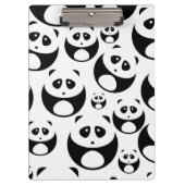 Kawaii Black en White Panda Pattern Klembord (Voorkant)