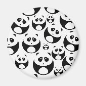 Kawaii Black en White Panda Pattern Magneet (Voorkant)