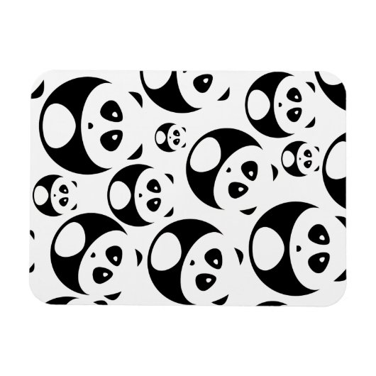 Kawaii Black en White Panda Pattern Magneet (Horizontaal)