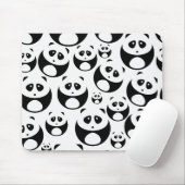 Kawaii Black en White Panda Pattern Muismat (Met muis)