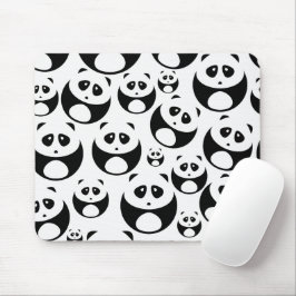Kawaii Black en White Panda Pattern Muismat