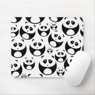 Kawaii Black en White Panda Pattern Muismat