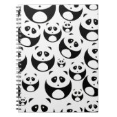 Kawaii Black en White Panda Pattern Notitieboek (Voorkant)