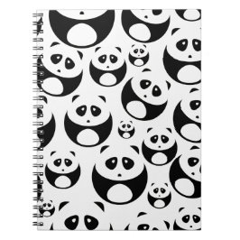 Kawaii Black en White Panda Pattern Notitieboek