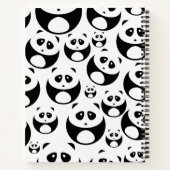 Kawaii Black en White Panda Pattern Notitieboek (Achterkant)