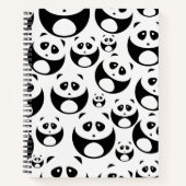 Kawaii Black en White Panda Pattern Notitieboek (Voorkant)