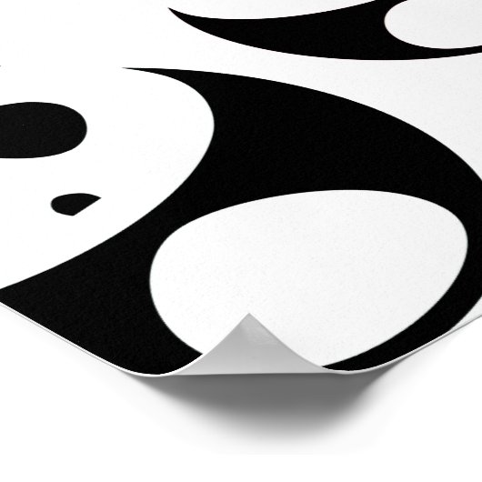 Kawaii Black en White Panda Pattern Poster (Hoek)