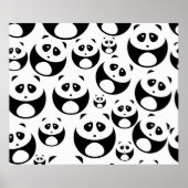 Kawaii Black en White Panda Pattern Poster (Voorkant)