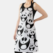 Kawaii Black en White Panda Pattern Schort (Insitu)