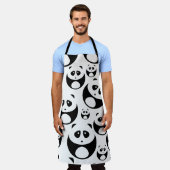 Kawaii Black en White Panda Pattern Schort (Gedragen)