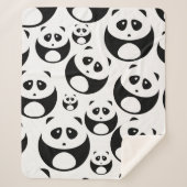 Kawaii Black en White Panda Pattern Sherpa Deken (Voorkant)