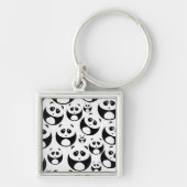 Kawaii Black en White Panda Pattern Sleutelhanger (Voorkant)