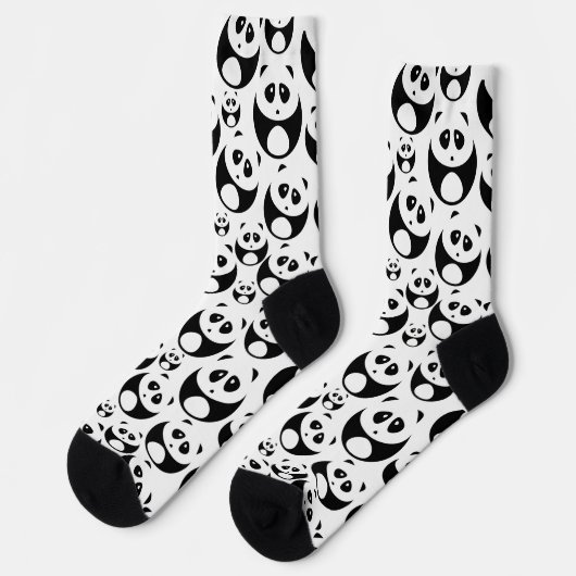 Kawaii Black en White Panda Pattern Sokken (Links)