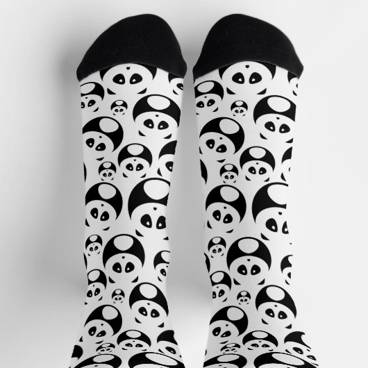 Kawaii Black en White Panda Pattern Sokken (Top)