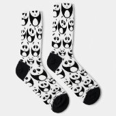 Kawaii Black en White Panda Pattern Sokken (Rechts)