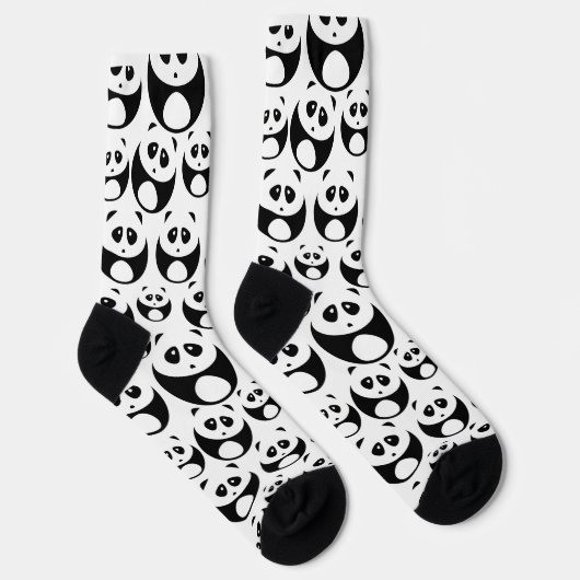 Kawaii Black en White Panda Pattern Sokken (Rechts)