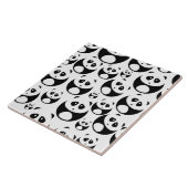 Kawaii Black en White Panda Pattern Tegeltje (Zijkant)
