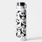 Kawaii Black en White Panda Pattern Waterfles (Achterkant)