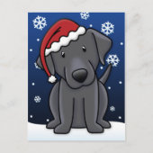 Kawaii Black Lab Kerst Briefkaart (Voorkant)