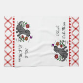 Kawaii Black Labrador Cartoon Theedoek (Horizontaal)