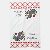 Kawaii Black Labrador Cartoon Theedoek (Verticaal)