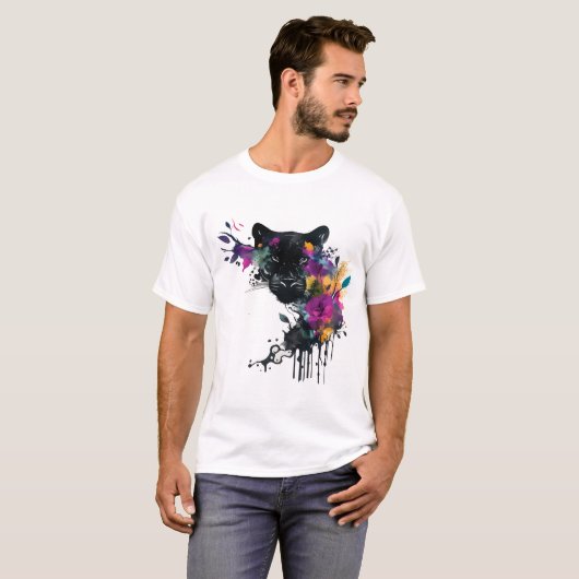 Kawaii Black Panther T-shirt (Voorkant volledig)