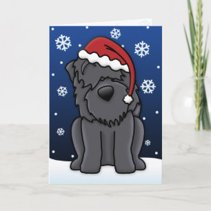 Kawaii Black Russian Terrier Christmas Kaart