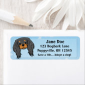 Kawaii Black & Tan Cavalier King Charles Spaniel Etiket (Insitu)