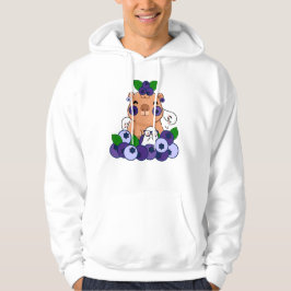 Kawaii Blauwe Bes Capybara en Kleine Geesten Hoodie