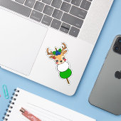 Kawaii Blauwe Bosbes Dango - Japanse Fruitenspie Sticker (Laptop met iPhone)