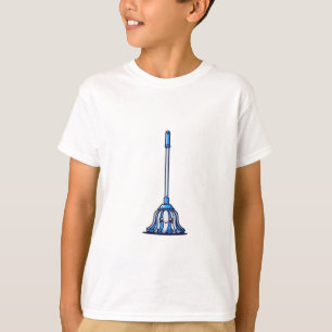 Kawaii Blauwe Cartoon Dweil Karakter Kinderen T-shirt