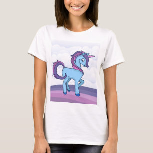 Kawaii Blauwe Eenhoorn T-shirt