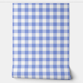 Kawaii Blauwe Gingham Geruite Groene Buffalo Plaid Behang