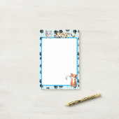Kawaii Blauwe kleur met poten schattige kittens 4" Post-it® Notes (Op bureau)