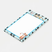Kawaii Blauwe kleur met poten schattige kittens 4" Post-it® Notes (Schuin)